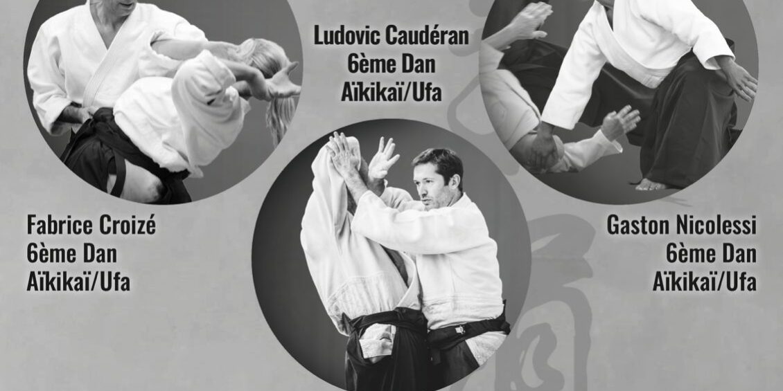Stage d'Aïkido évènement à Mérignac le 7 et 8 mars 2026. 3 maîtres d'Aïkido 6ème Dan