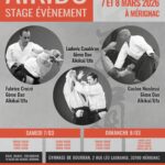 Stage d'Aïkido évènement à Mérignac le 7 et 8 mars 2026. 3 maîtres d'Aïkido 6ème Dan